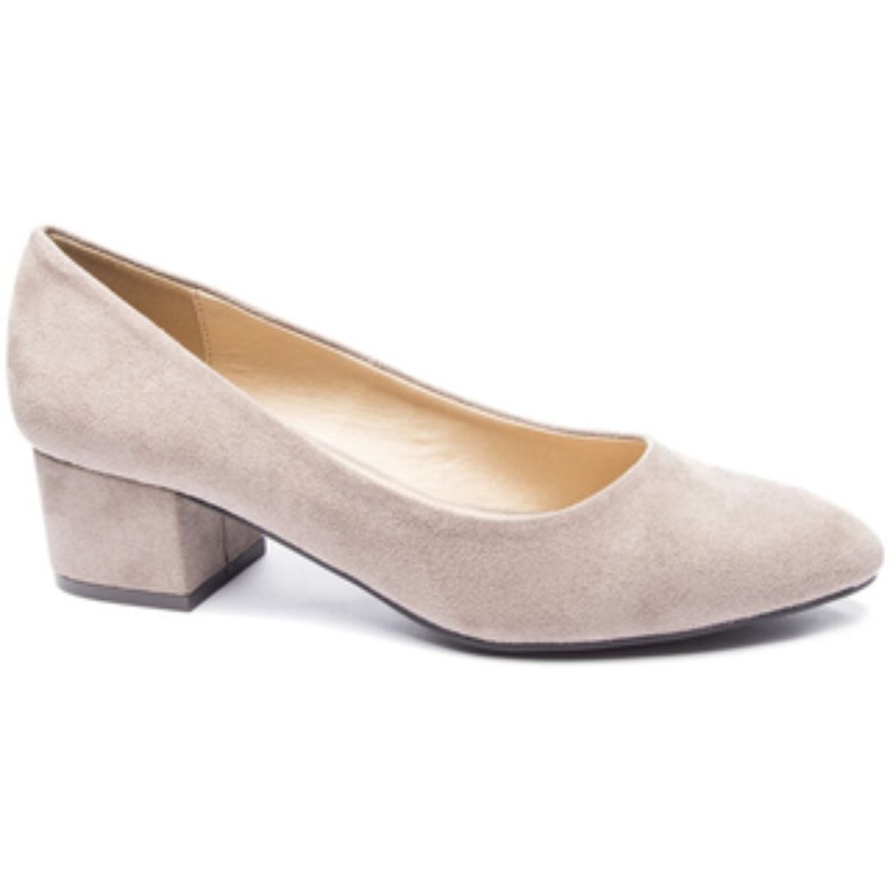 Warm Taupe Essential Low Block Heel Pump